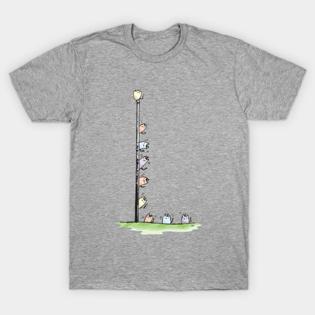 Winks climbing the pole T-Shirt by CaraGiannone